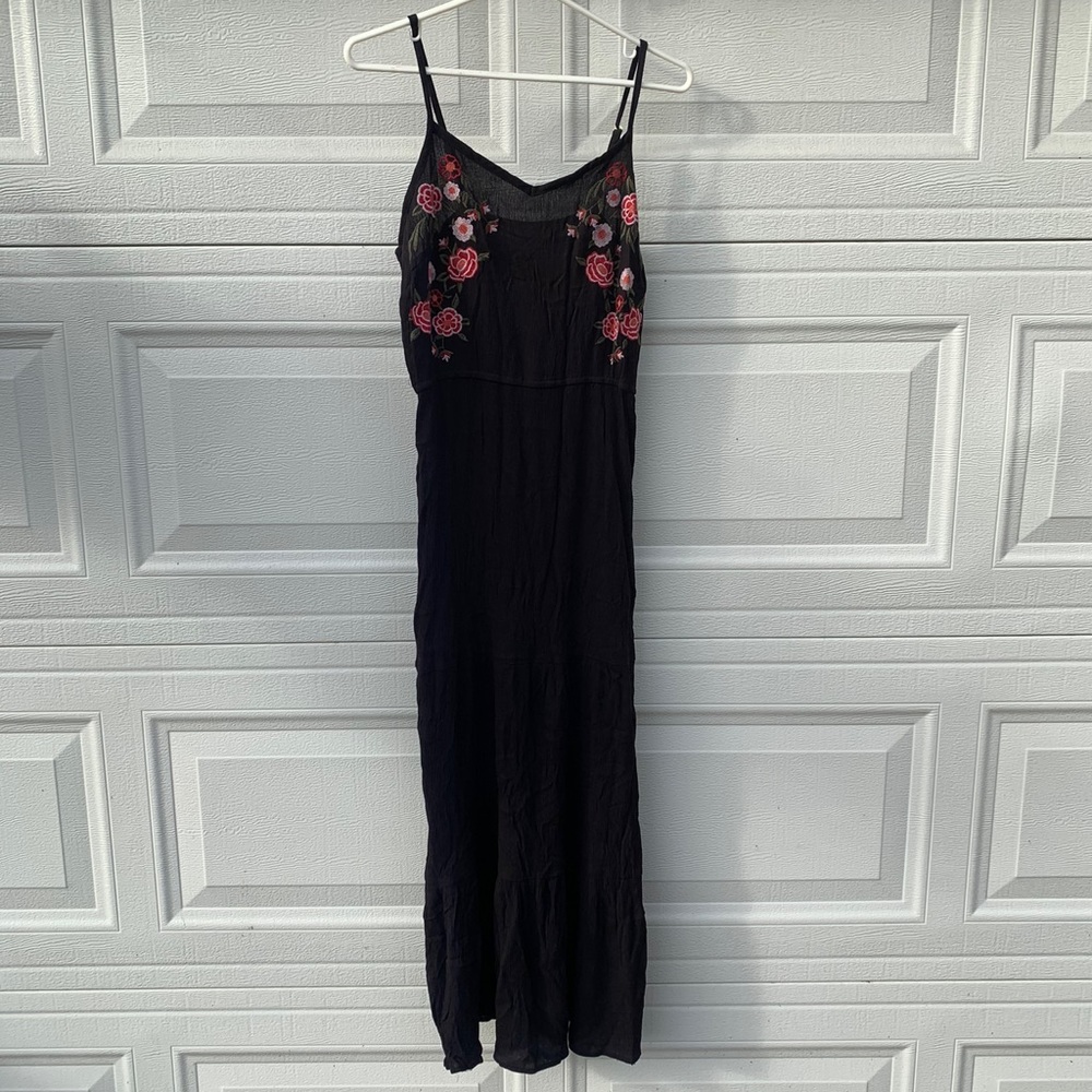 Time and Tru black dress with flowers
